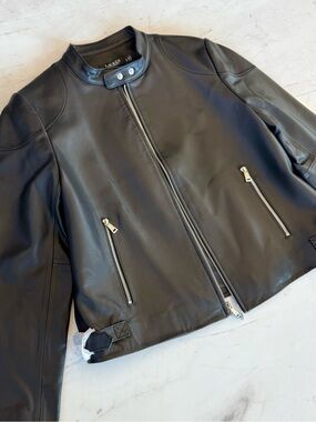 NEW Ralph Lauren Scuba Leather Jacket Lambskin Black